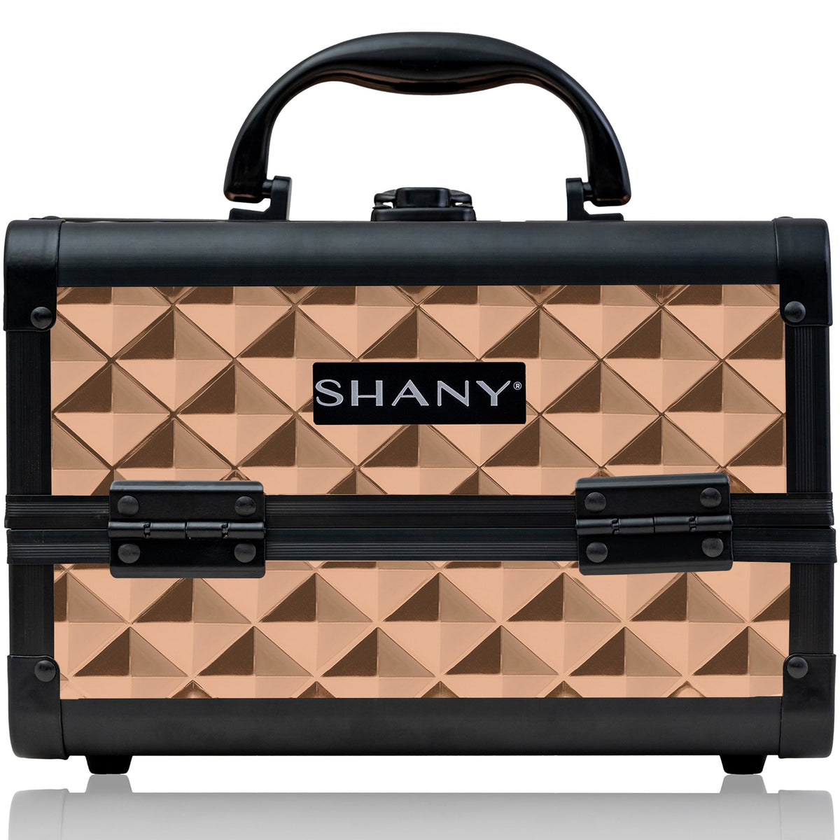 SHANY Chic Makeup Train Case with Mirror in Bronze with black trim