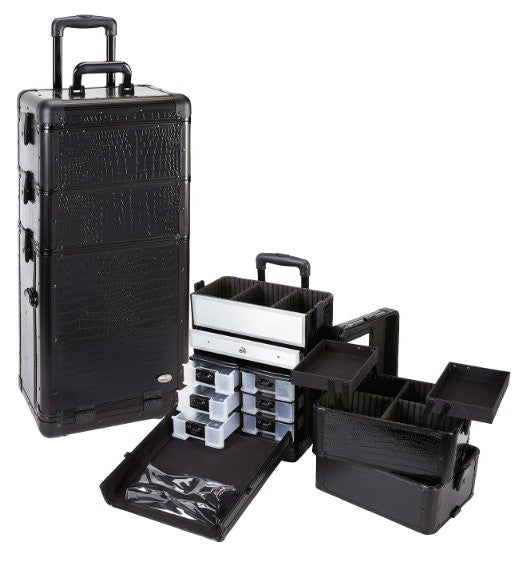 Blue Diamond 3-in-1 Rolling Makeup Case with Drawers