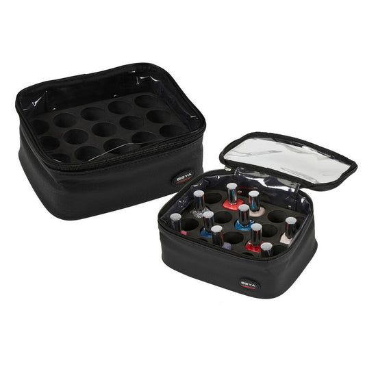 Black Compact Nail Polish Storage Pouch