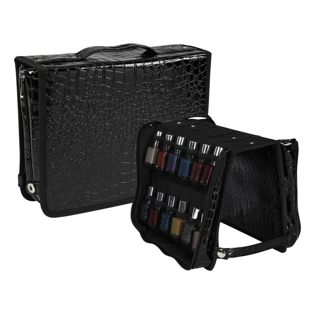 Black Gator Nail Polish Storage Folder