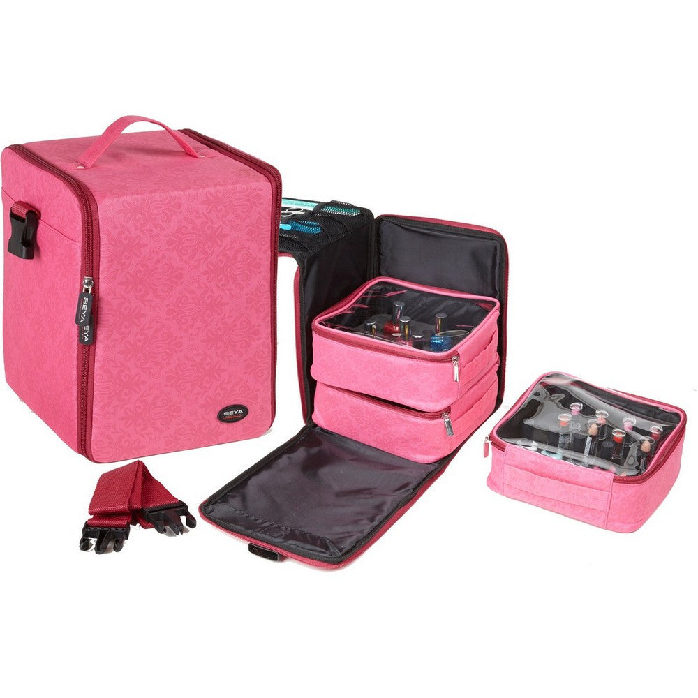 Floral Pink Foldout Nail Polish Storage Station