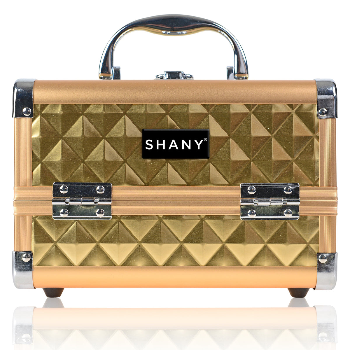 SHANY Chic Makeup Train Case with Mirror in Gold
