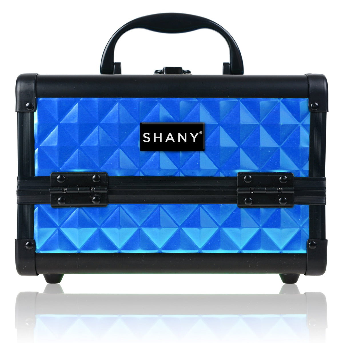 SHANY Chic Makeup Train Case with Mirror in Imperial Blue