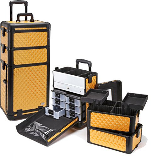 Professional 3 in 1 Rolling Makeup Case with Drawers – Yazmo
