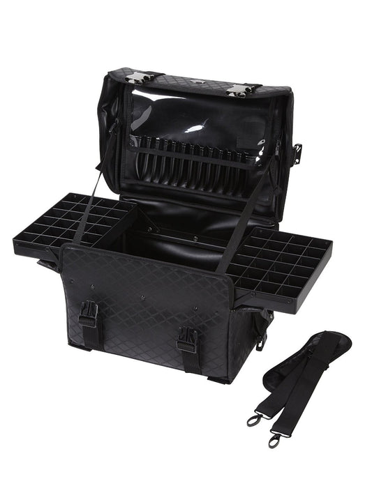 Black Quilted Soft Makeup Organizer Case & Brush Holder - view 1