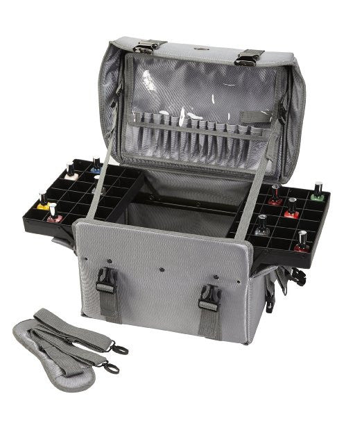 Grey Soft Makeup Organizer Case & Brush Holder - view 1