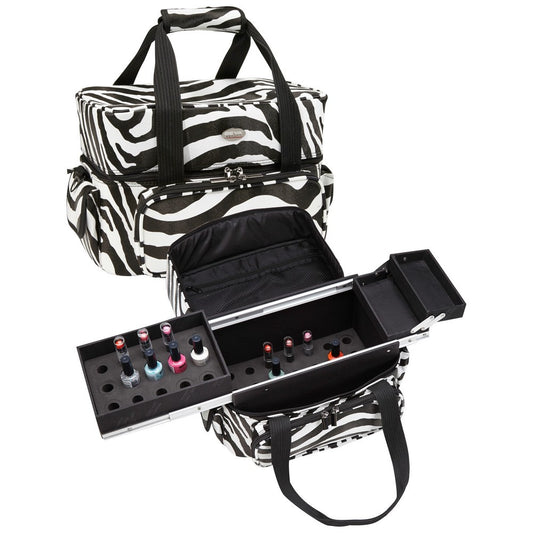 Zebra Soft Nail & Makeup Case with Trays