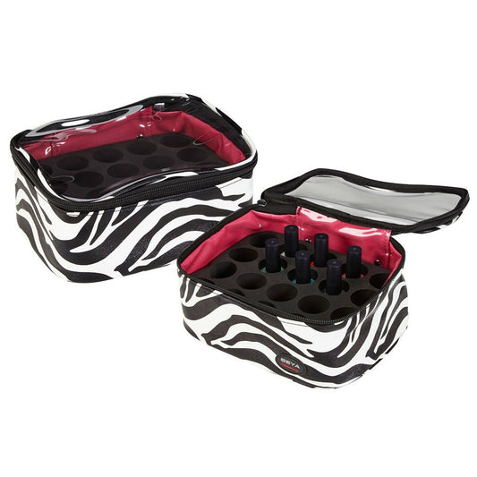 Zebra Compact Nail Polish Storage Pouch