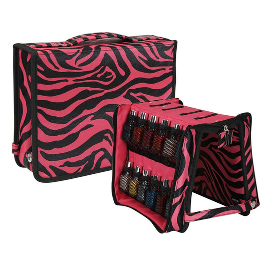 Pink Zebra Nail Polish Storage Folder