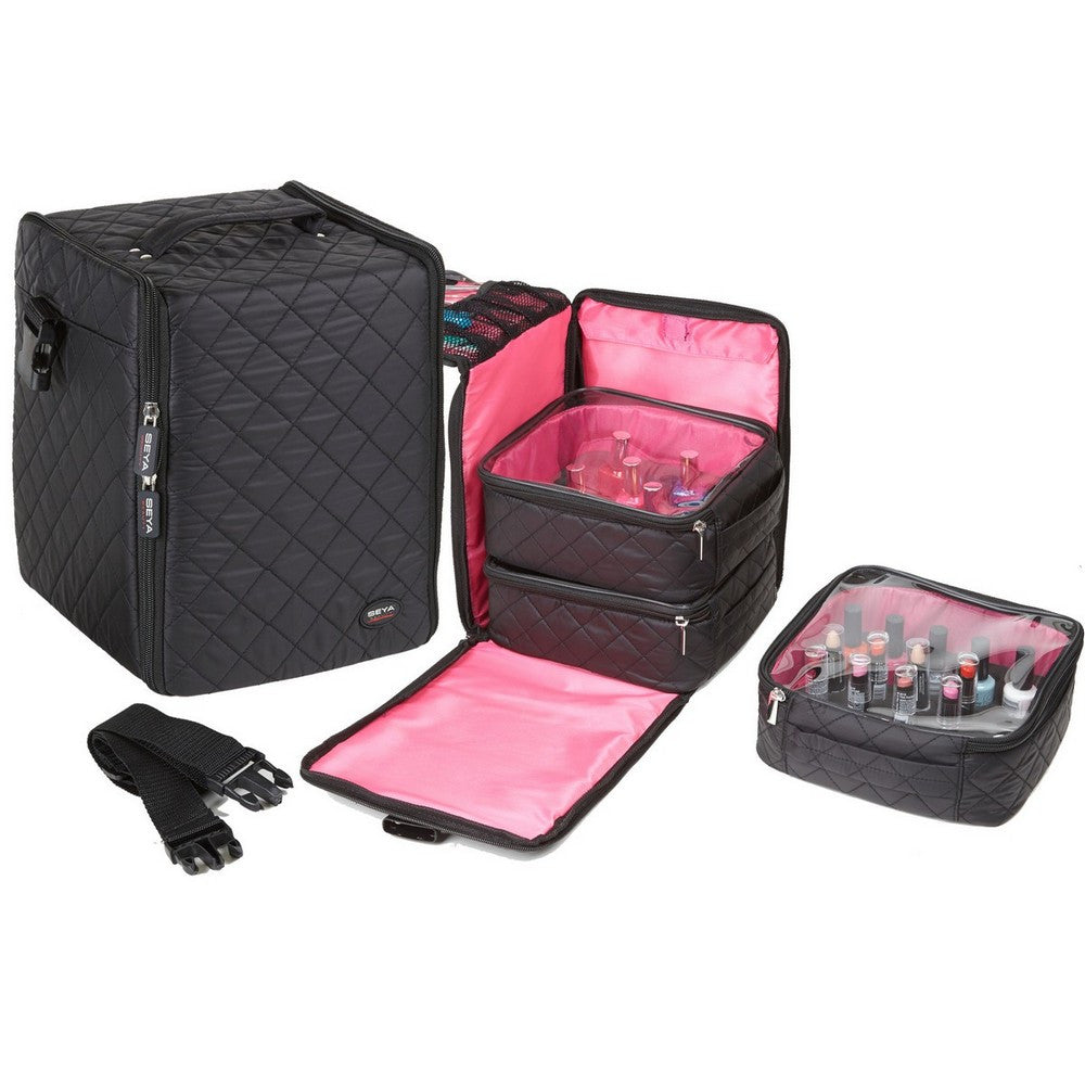 Black Foldout Nail Polish Storage Station